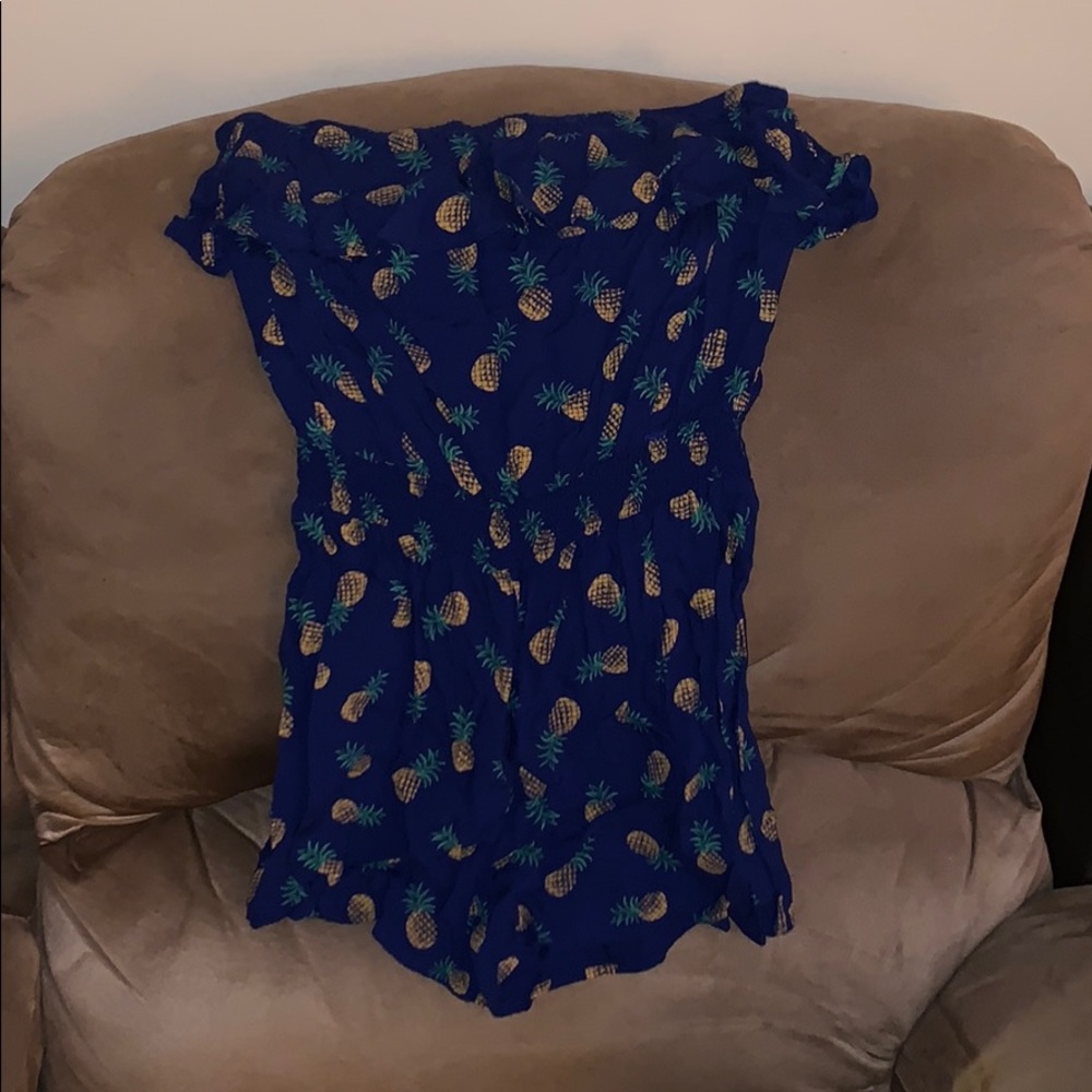 Navy pineapple romper